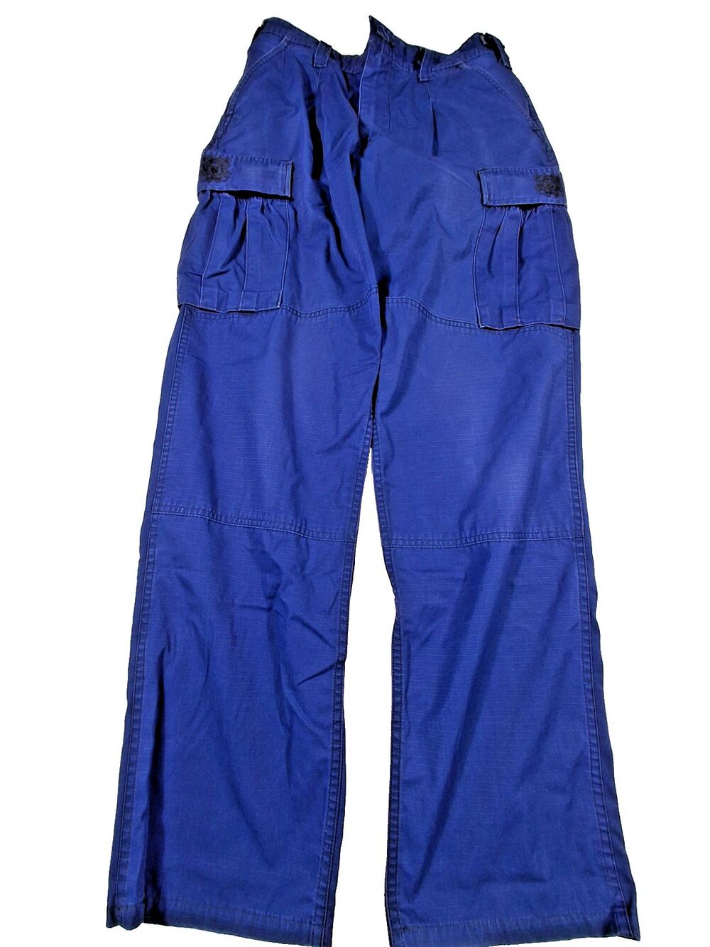 Blue Utility Work Pants Small Regular Cargo Workwear Durable Cotton Blend